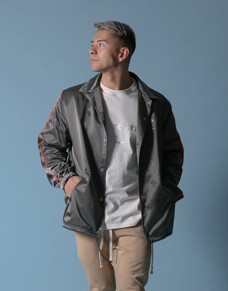 Born to LÝFT COACH JACKET - Grey - Orange Line