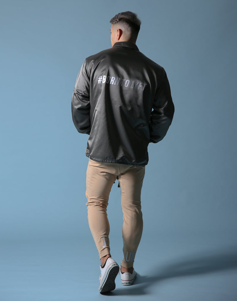 Born to LÝFT COACH JACKET - Grey - Orange Line