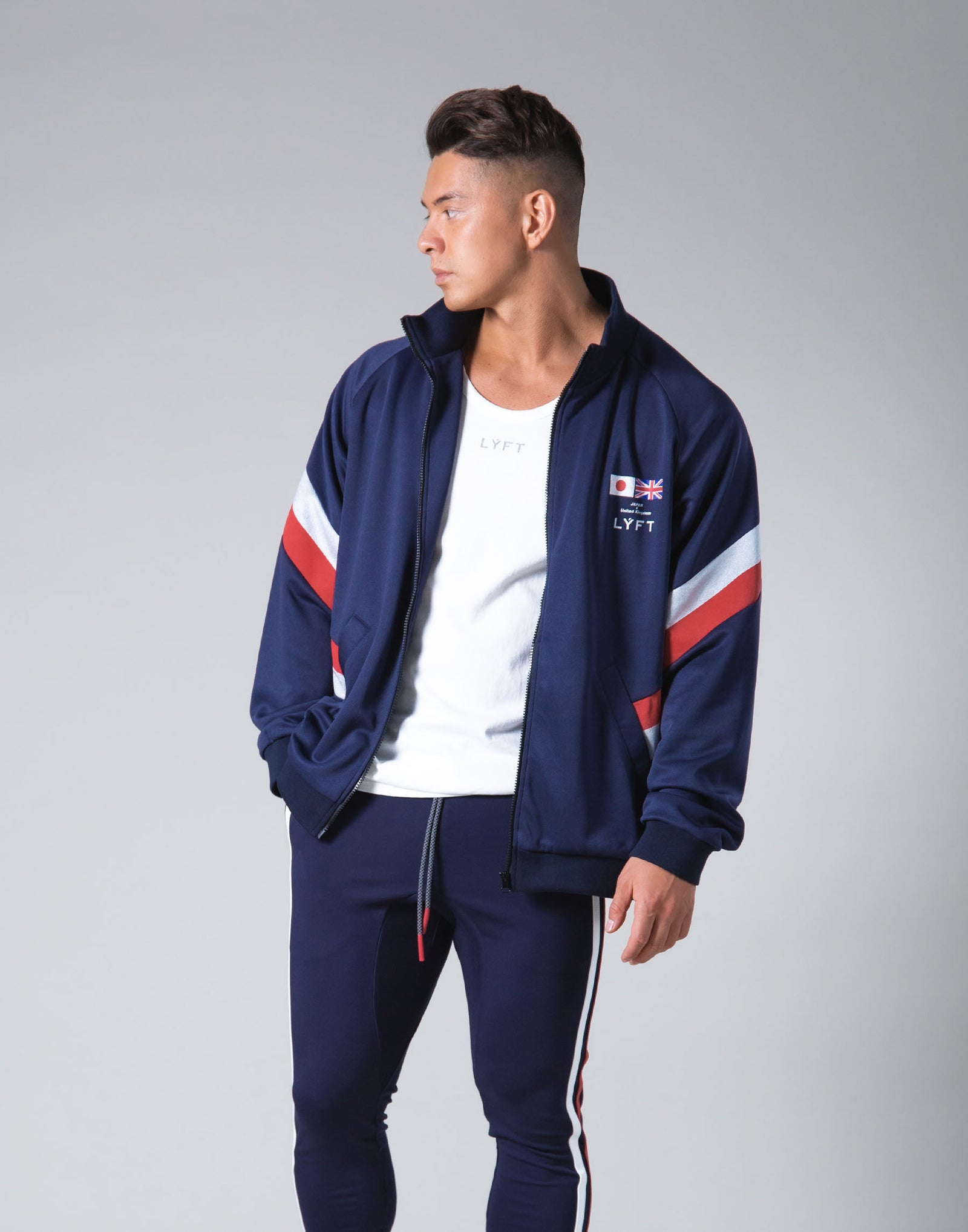 Oversize Angle Line Track Jacket - Navy – LÝFT