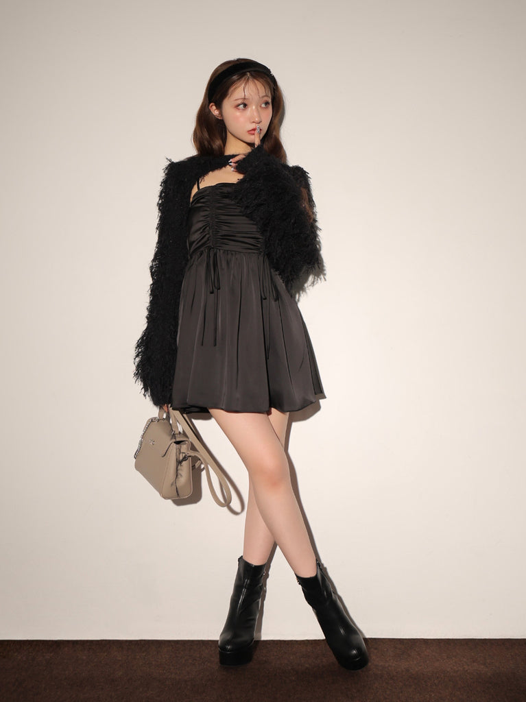 SALE】Fringe satin ensemble one piece(eme10533) – M me eme