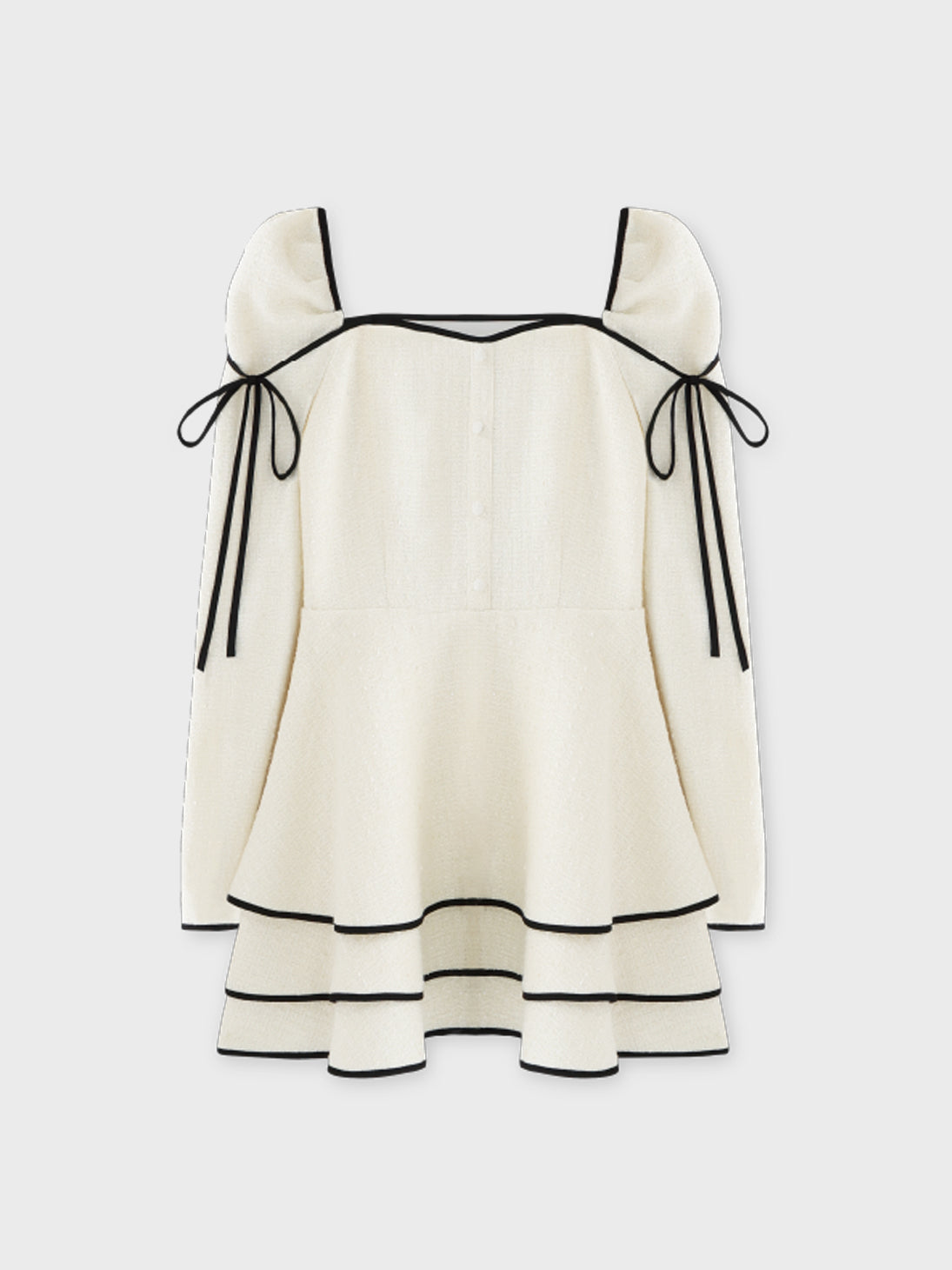 Ribbon trim tweed mini onepiece(eme10746) – M me eme