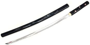 Amazon.co.jp: 模造刀（美術刀） 合口拵 黒呂鞘 大刀 夜桜（よざくら