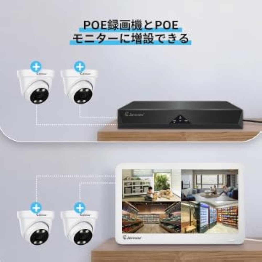 Amazon.co.jp: 【4K顔検知・130°視野角】JENNOV 防犯カメラ POE 屋外