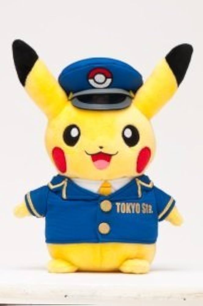 Amazon.co.jp: ぬいぐるみ 駅長ピカチュウ ポケモンストア東京駅店