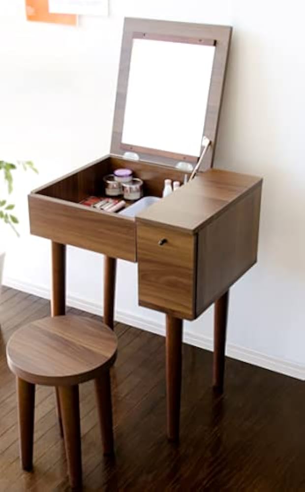Amazon｜ドレッサー コンパクト 鏡台 ミラー 鏡 一面ドレッサー デスク