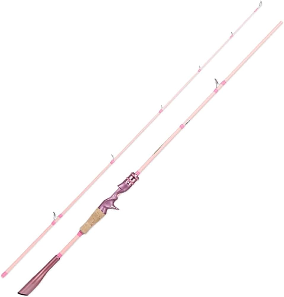 Amazon | ポータブル 釣り竿 スイベル釣り竿ピンク釣り竿リールと釣竿