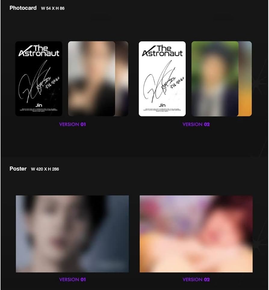 Amazon.com: BTS (4 GIFT) JIN THE ASTRONAUT Album SET (VER 01 + VER