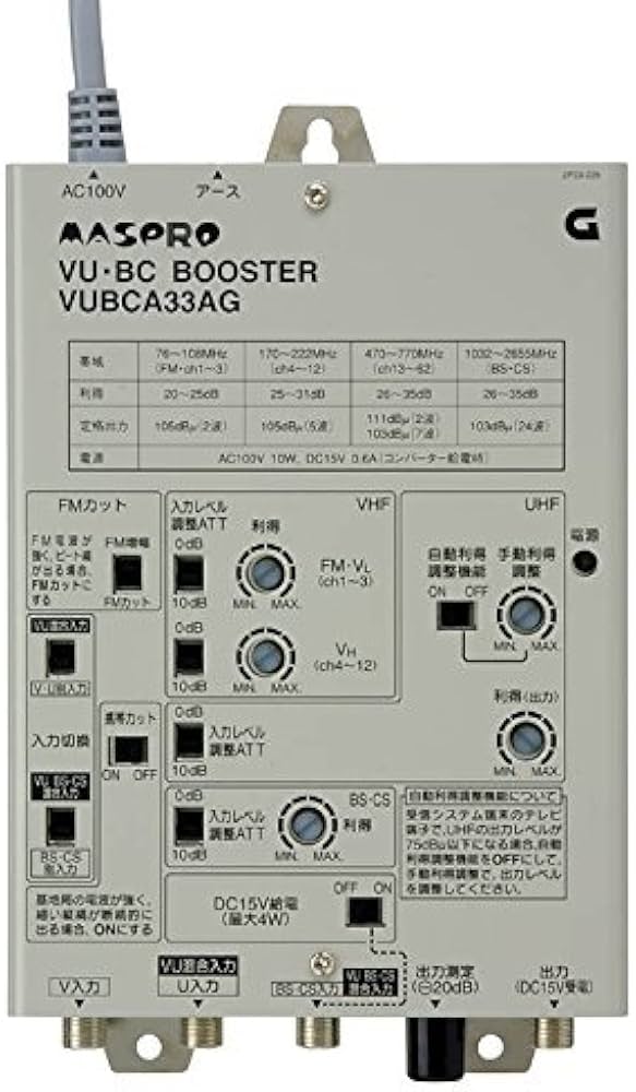 Amazon | マスプロ電工 マスプロ 共同受信用ブースターオート