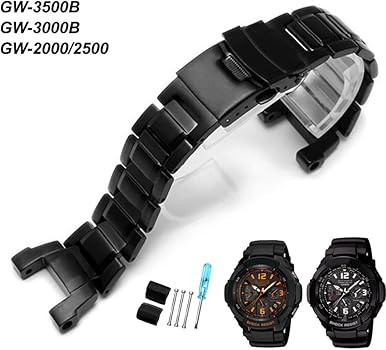 Amazon.co.jp: gショックと互換性のあるソリッドステンレス鋼の時計