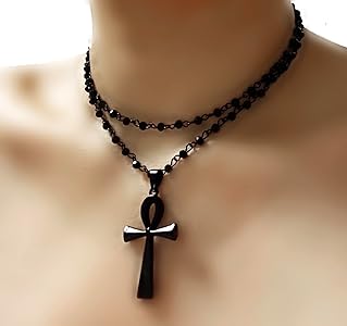 Amazon.com: LINLINCHIC Gothic Bead Coptic Ankh Cross Necklace