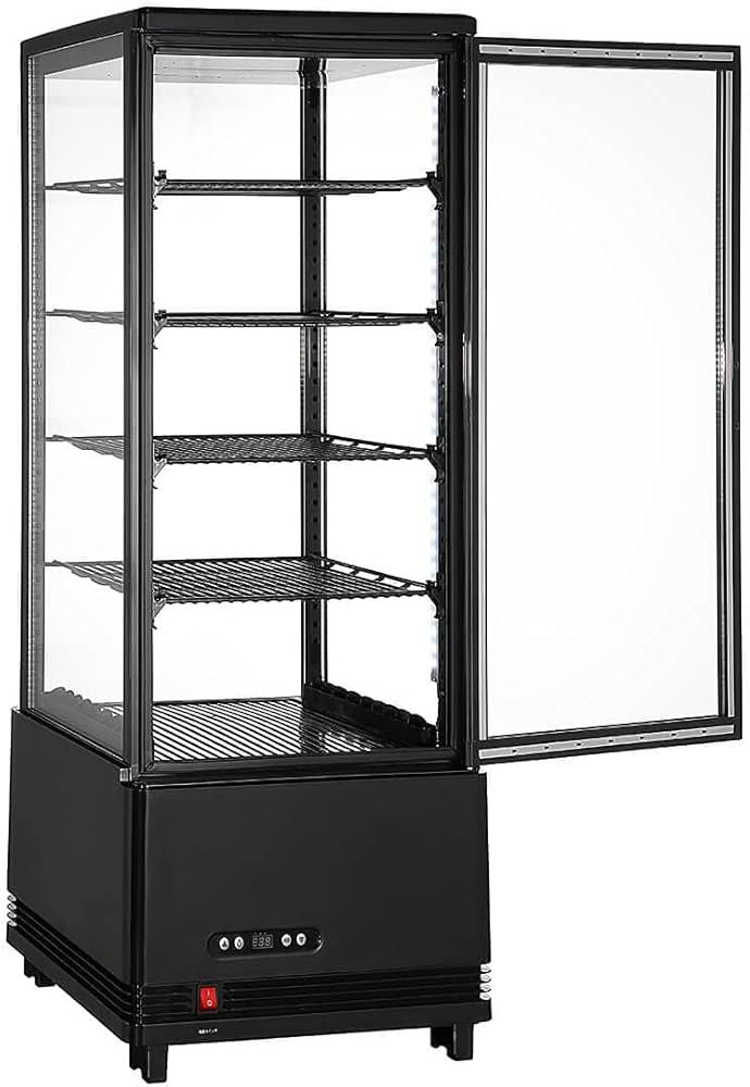 Amazon | Hijiru 4面ガラス冷蔵ショーケース100L／ブラック【HJR