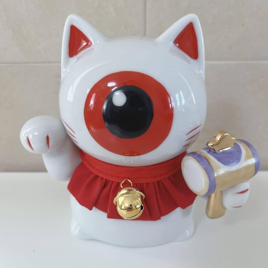 Amazon.co.jp: ゲゲゲの鬼太郎 目玉おやじ 貯金箱 招き猫 陶器製