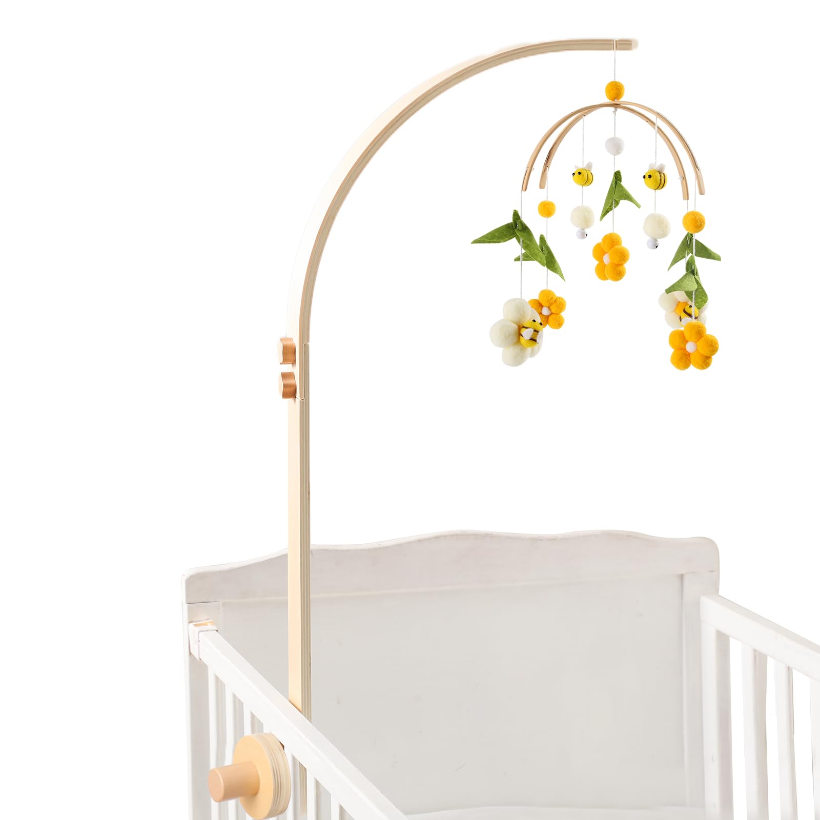 Amazon | ベッドメリーセット ベビー モービル 木製アーム 取り付け