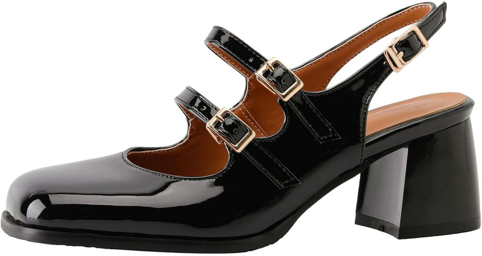 Amazon.com: DINTAHA Goth Mary Jane Shoes Square Toe Slingback