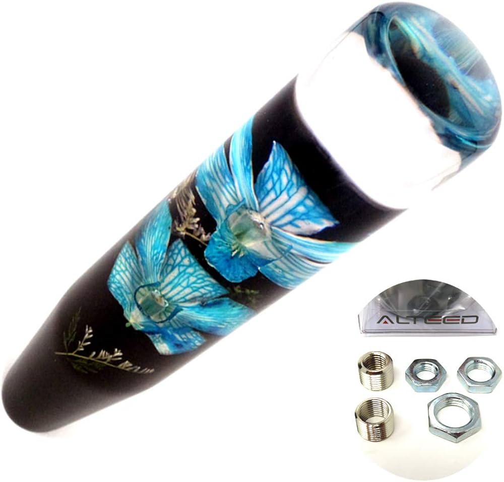 Amazon.co.jp: 水中花シフトノブ 青色 本物蘭 生花作品 200mm 20cm