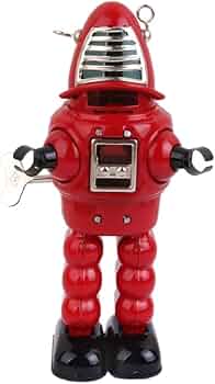 ブリキ ロボット ネジ巻き 女の子デザイン 昭和レトロ ブリキ ロボット