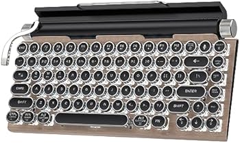 Amazon | タイプライター型 レトロ メカニカルキーボード Bluetooth