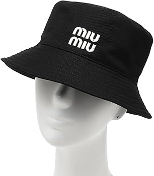 Amazon | [ミュウミュウ] 帽子 ドリル バケットハット バケハ ブラック