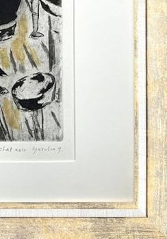 Amazon.co.jp: 山岡康子『cafe chat noir』銅版画（エッチング