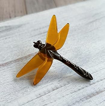Amazon | 天然工房 べっこう屋さん 本べっ甲 ブローチ 美しい トンボ