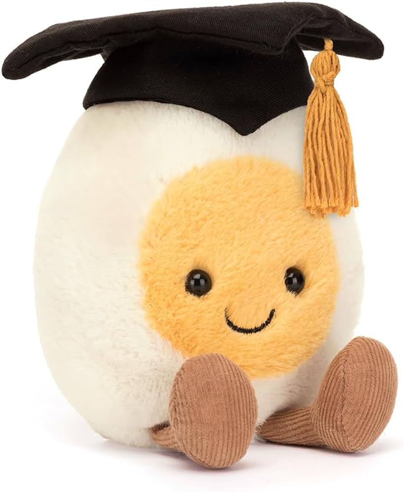Amazon.co.jp: Jellycat アミューズブル ゆで卵 卒業生ぬいぐるみ 5.5