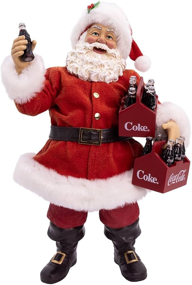 Amazon.com: Kurt Adler 10.5-inch Coca-Cola Santa Holding Two Six