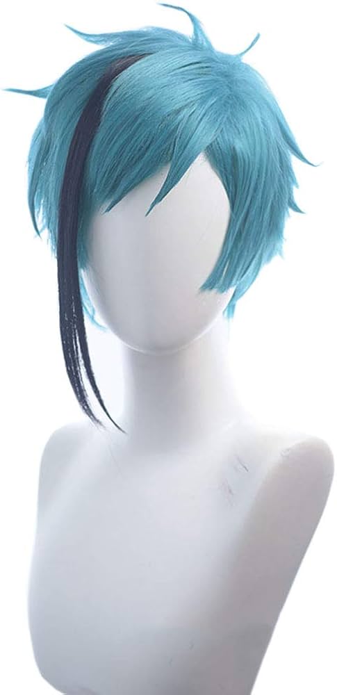 Amazon.co.jp: コスプレウィッグ ショート 黒エクステ ブルー ブラック