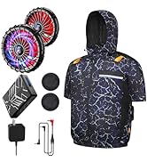 Amazon.co.jp: 空調マン 50V超高出力 空調作業服 夏用 ファン付き 半袖