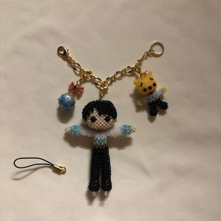 お︎スケート好き男の子︎あみぐるみビーズストラップチャーム︎3点