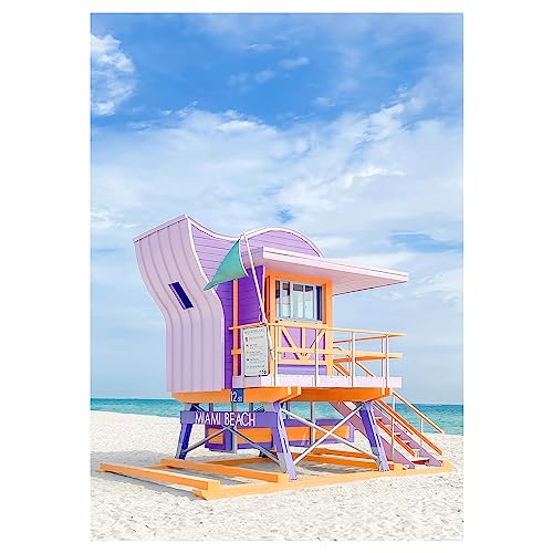 夏 Miami マイアミ ビーチ 景色 アートフォト】インテリア ポスター 海