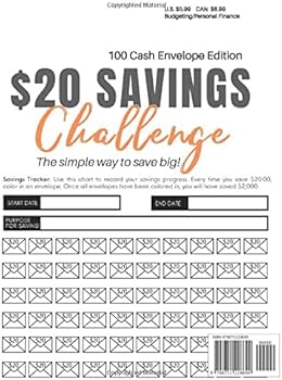 Amazon.com: $20 Savings Challenge: 100 Envelope Savings Challenge