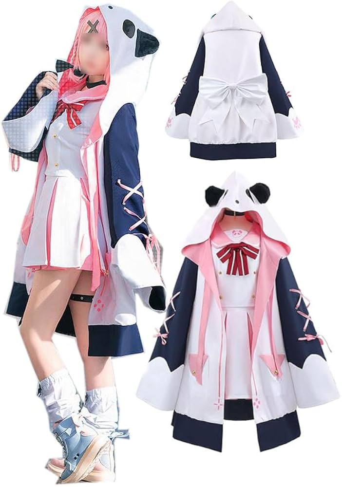Amazon.co.jp: [楽コス] 笹木咲 コスプレ 衣装 VTuber 制服 パンダ