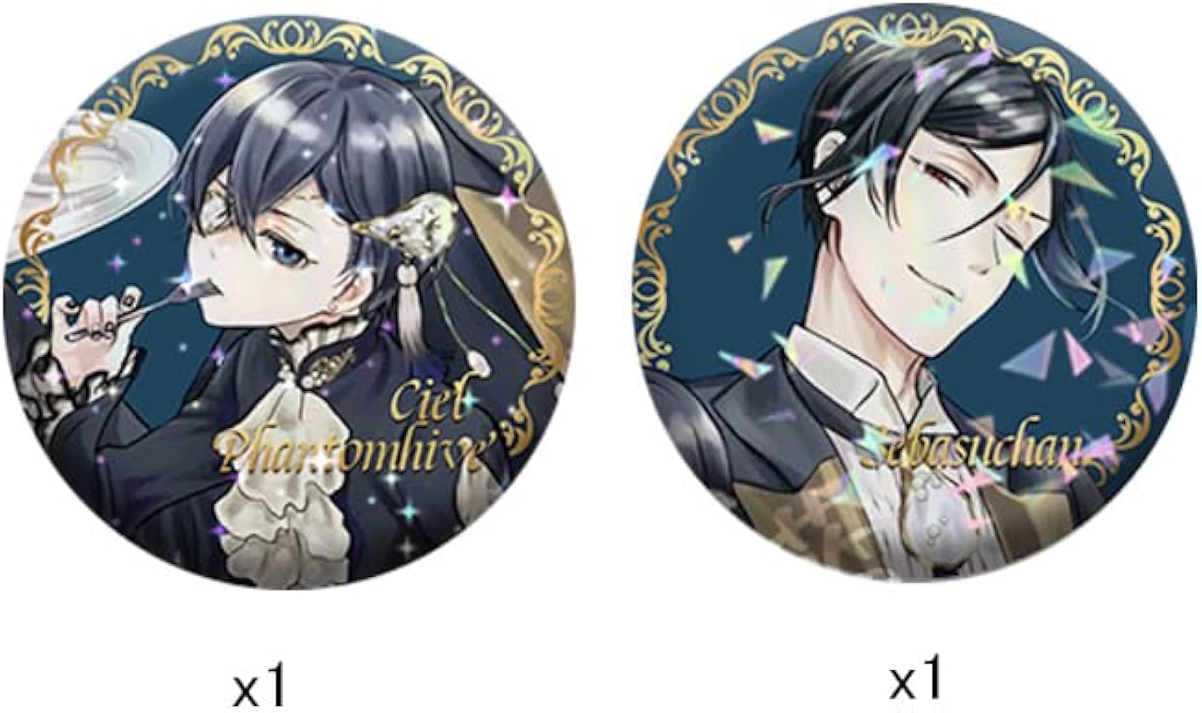 Amazon.co.jp: 黒執事 缶バッジ ブローチ シエル セバスチャン グッズ