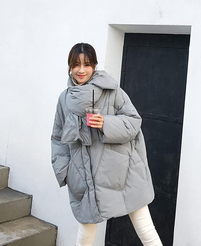 Amazon | ASARANS ダウンジャケット マフラー付き レディース コート