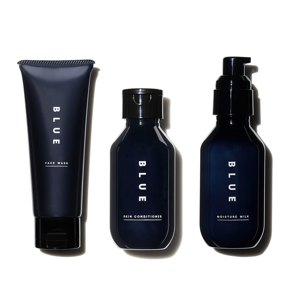 Amazon.co.jp: BLUE（ブルー）洗顔 & 化粧水 & 乳液 スキンケア セット