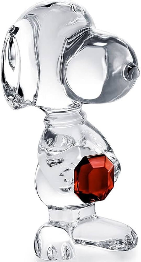 Amazon.com: Baccarat Crystal Snoopy Octagon Clear & Red: Home