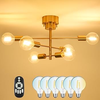 Amazon.co.jp : 共同照明 シーリングライト 6灯 ガラス ボール型