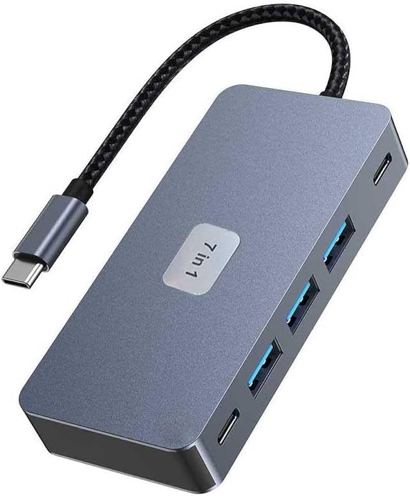 Amazon.com: 2 Port HDMI TV Adapter 7-in-1 USB C Hub Type-C PD