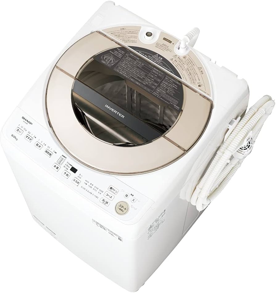 Amazon | シャープ 洗濯機 ES-GV9F-N穴なし槽 インバーター搭載