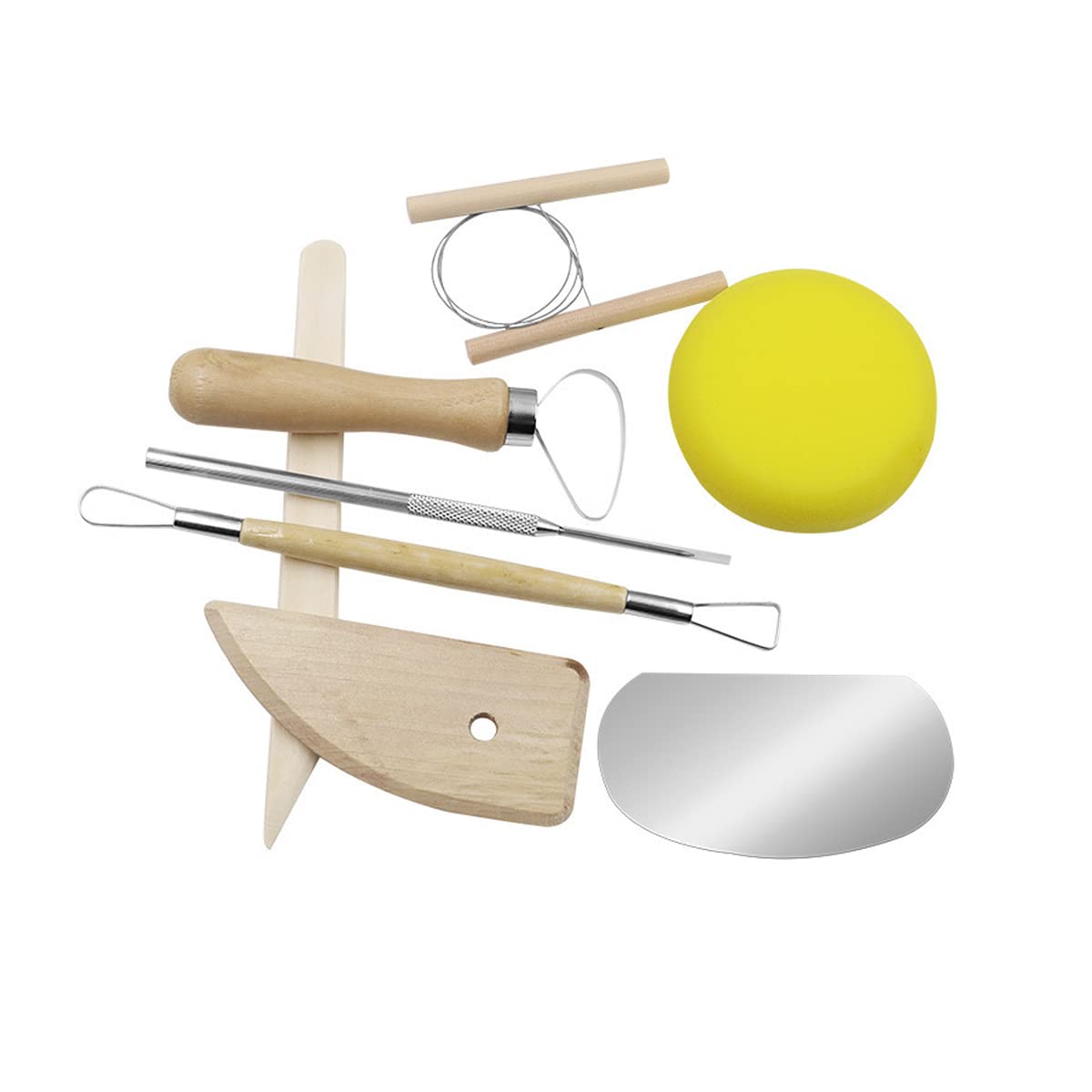 Amazon.co.jp: Cluoling 陶芸道具 粘土彫刻ツール 8点セット 木製 かき