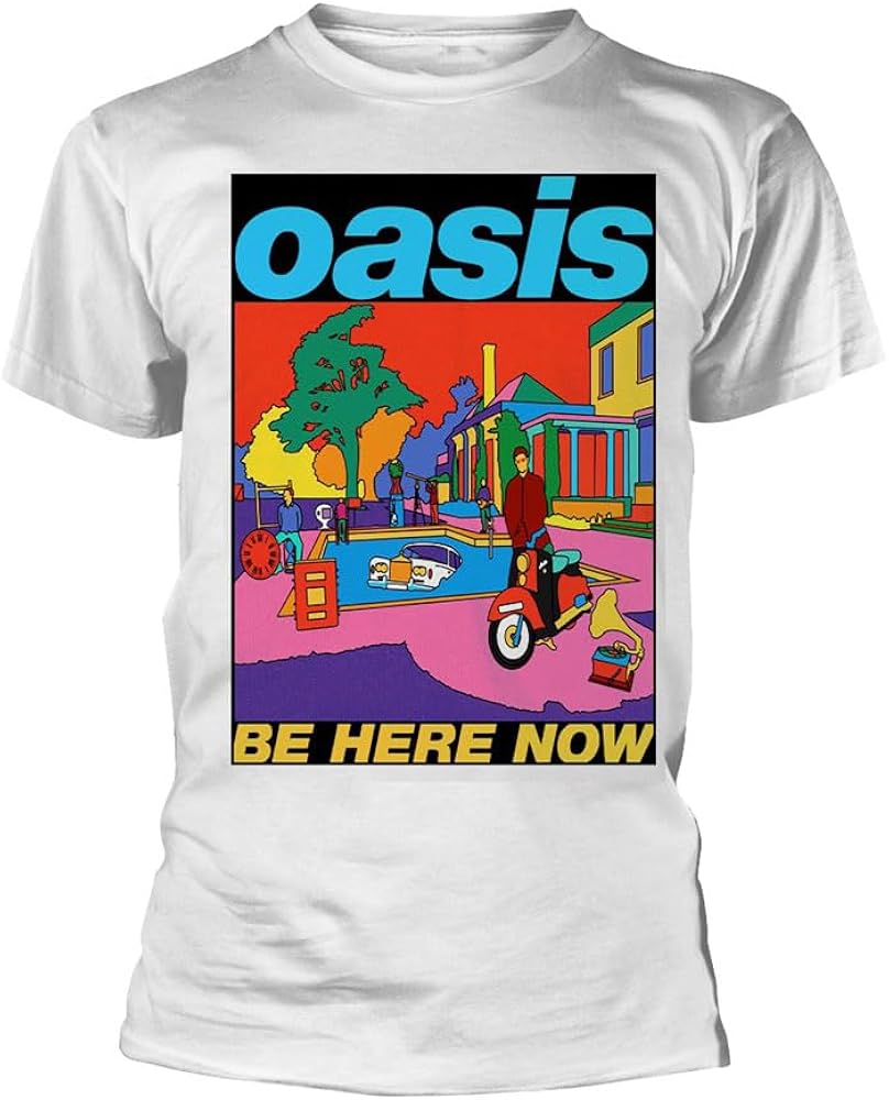 Amazon.com: Oasis T Shirt Be Here Now Illustration Band Logo