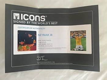 Amazon.co.jp: ネイマール直筆サイン入りブラジル代表写真貴重な木枠縁