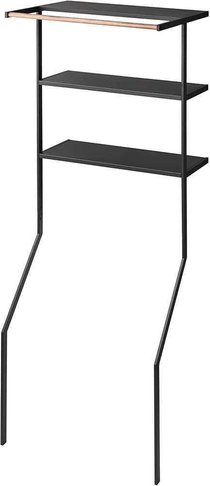 Amazon｜山崎実業(Yamazaki) 立て掛け ランドリーシェルフ ブラック 約