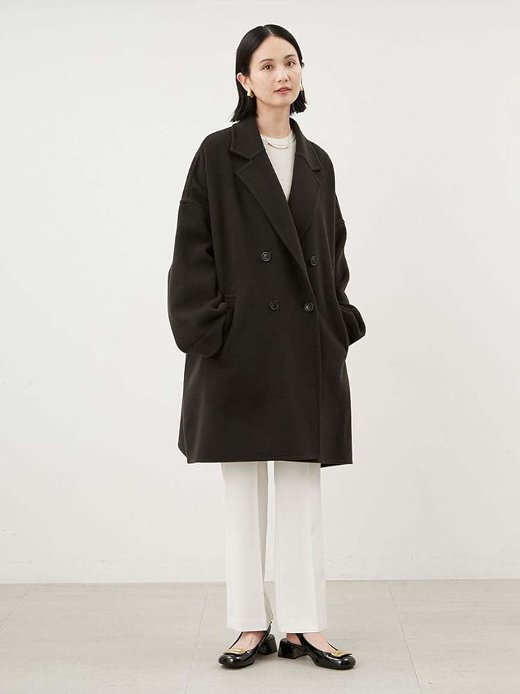 Amazon.co.jp: [ミラオーウェン] ワイドシルエットダブルブレスト