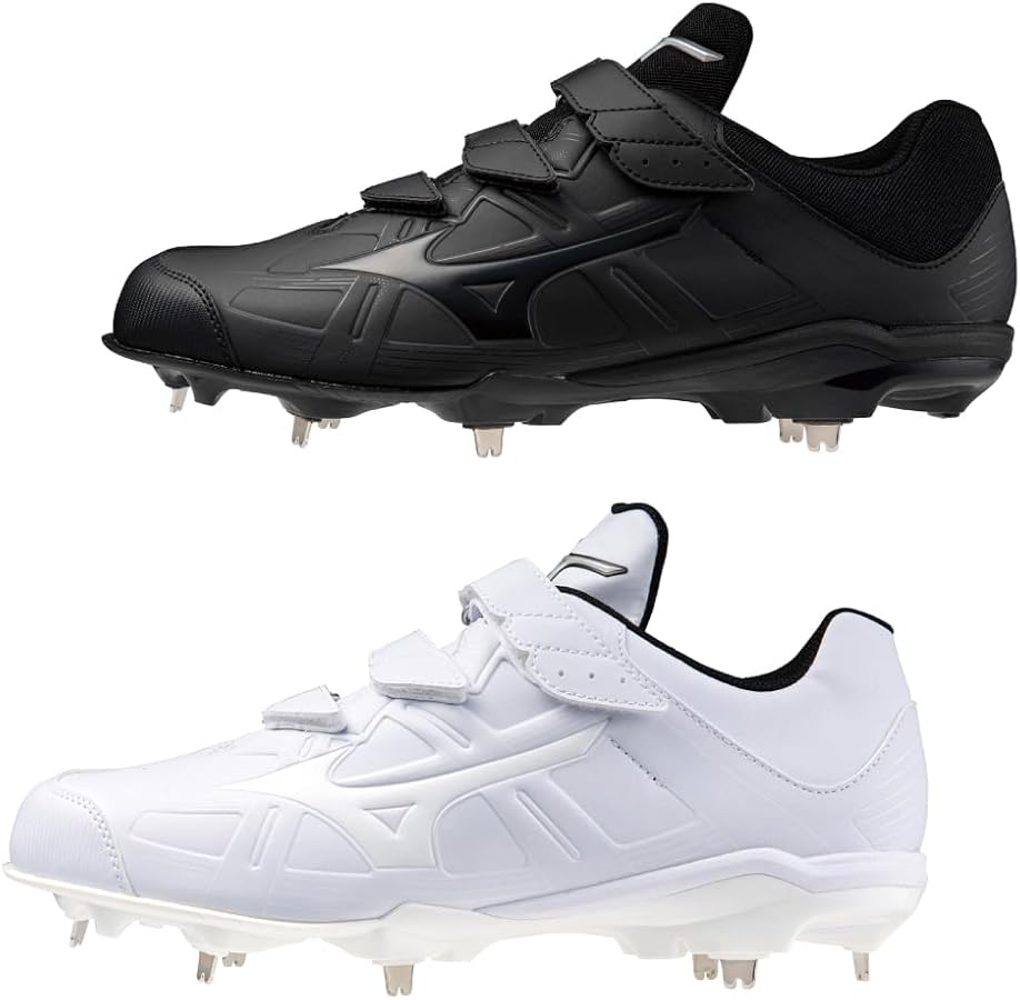 Amazon | 野球スパイク 白 ミズノ マジックベルト 金具スパイク ライト