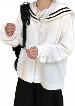 Amazon.co.jp: [INEOUT] パーカー セーラー襟 ジップアップ パーカー