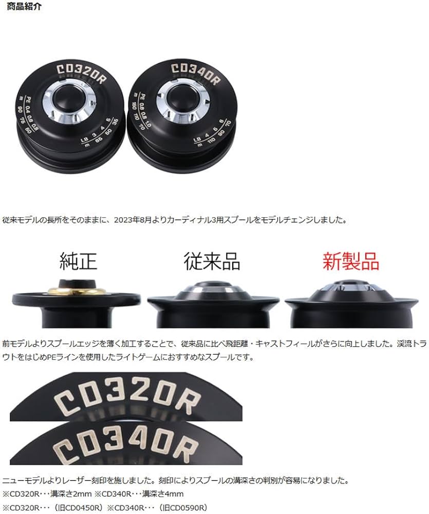 Amazon | Avail(アベイル) cd320r カーディナル3用 浅溝スプール