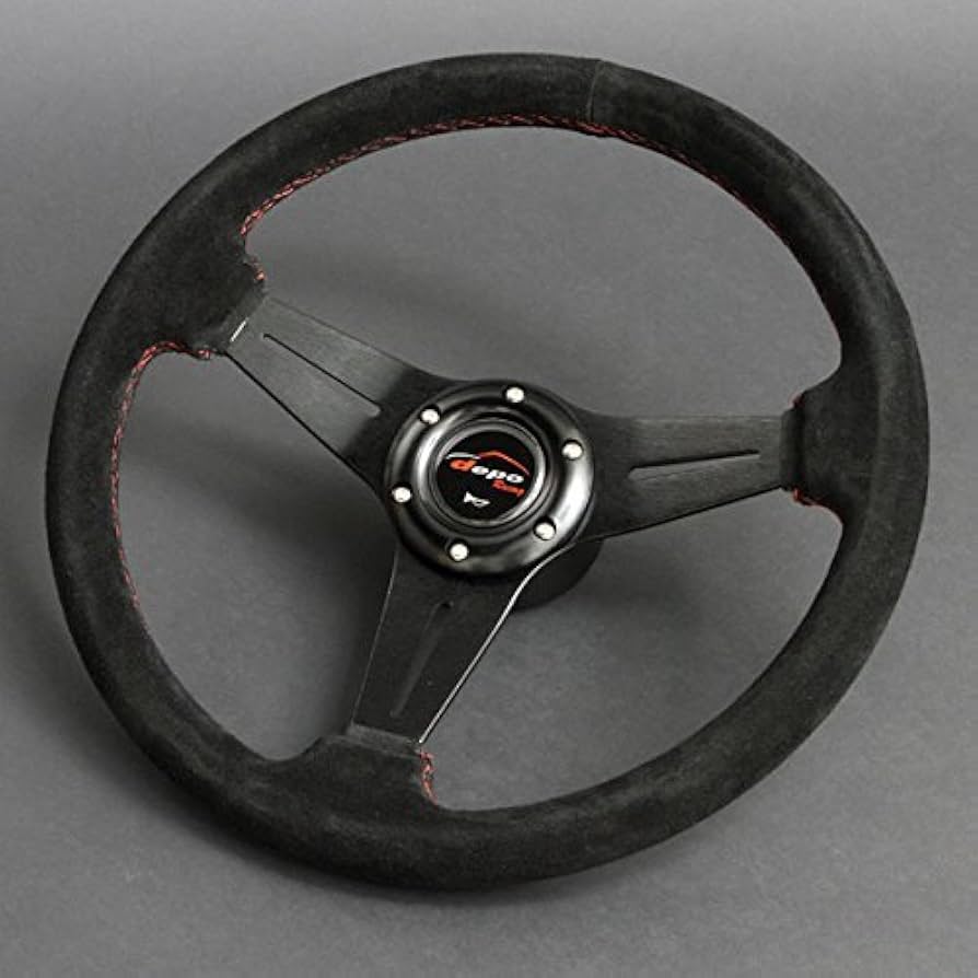 Amazon | ステアリング 35φ N 本革バックスキン 赤色ステッチ(N35F