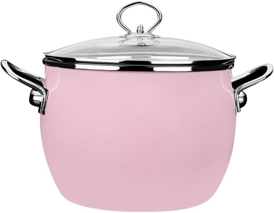 Amazon | ホーロー鍋、両手鍋、ホーロー鍋 ガラス蓋付き卓上鍋 22cm 深