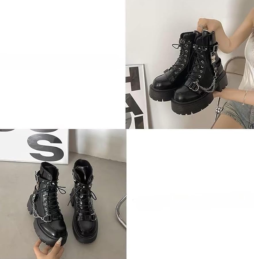 Amazon.com: Rave Boots Emo Shoes Y2K Retro Grunge Chunky With